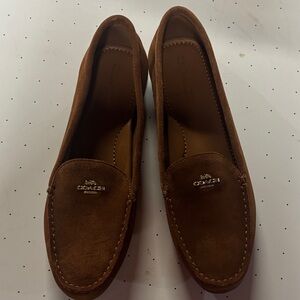 COACH Women's Chestnut Brown Suede Penny Loafers